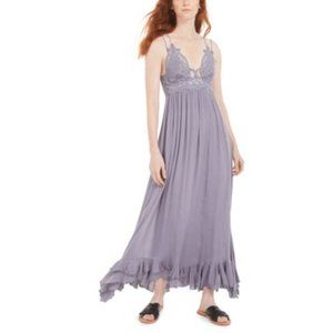 Free People Women's Adella Maxi Slip Dress Gray Size Medium & XS